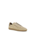 Beige Calf Leather Bos Taurus Low Top Sneakers