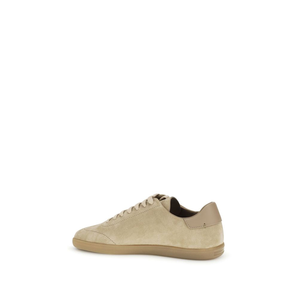 Beige Calf Leather Bos Taurus Low Top Sneakers
