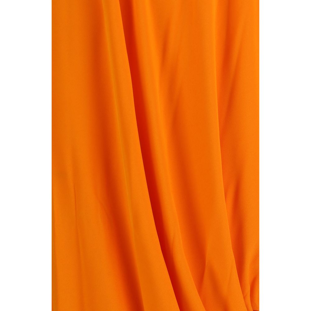 Orange Viscose Casual Dress