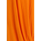 Orange Viscose Casual Dress