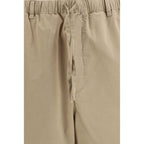 Beige Cotton Casual Pants
