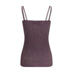 Purple Viscose Sleeveles T-Shirt