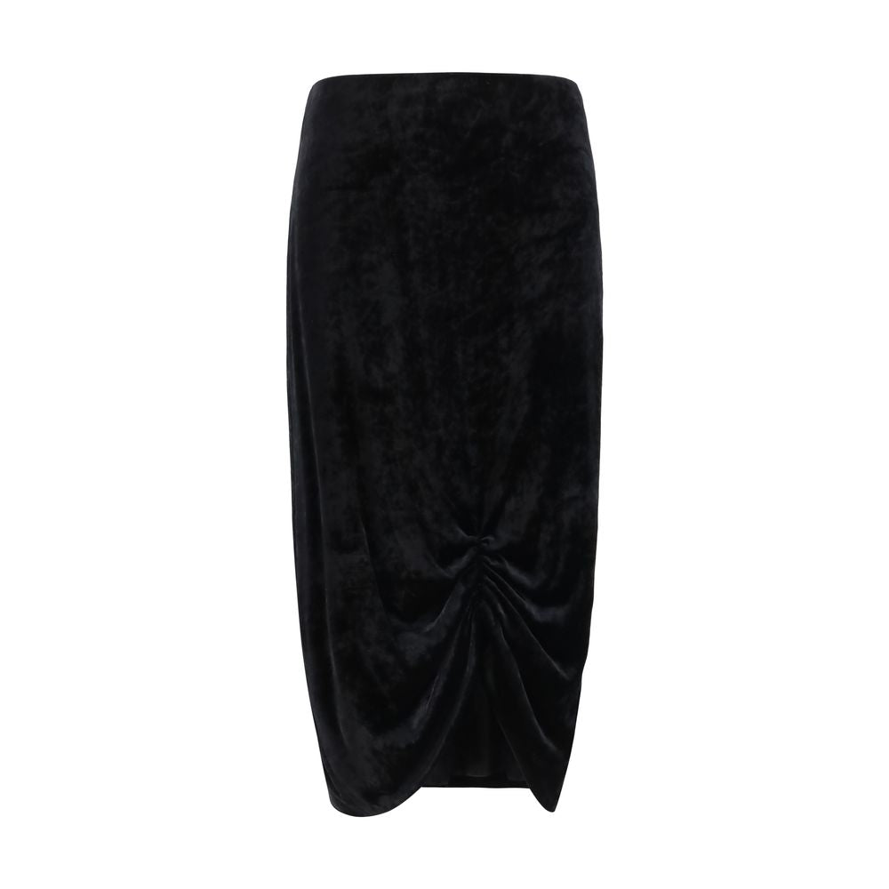 Black Viscose Long Skirt