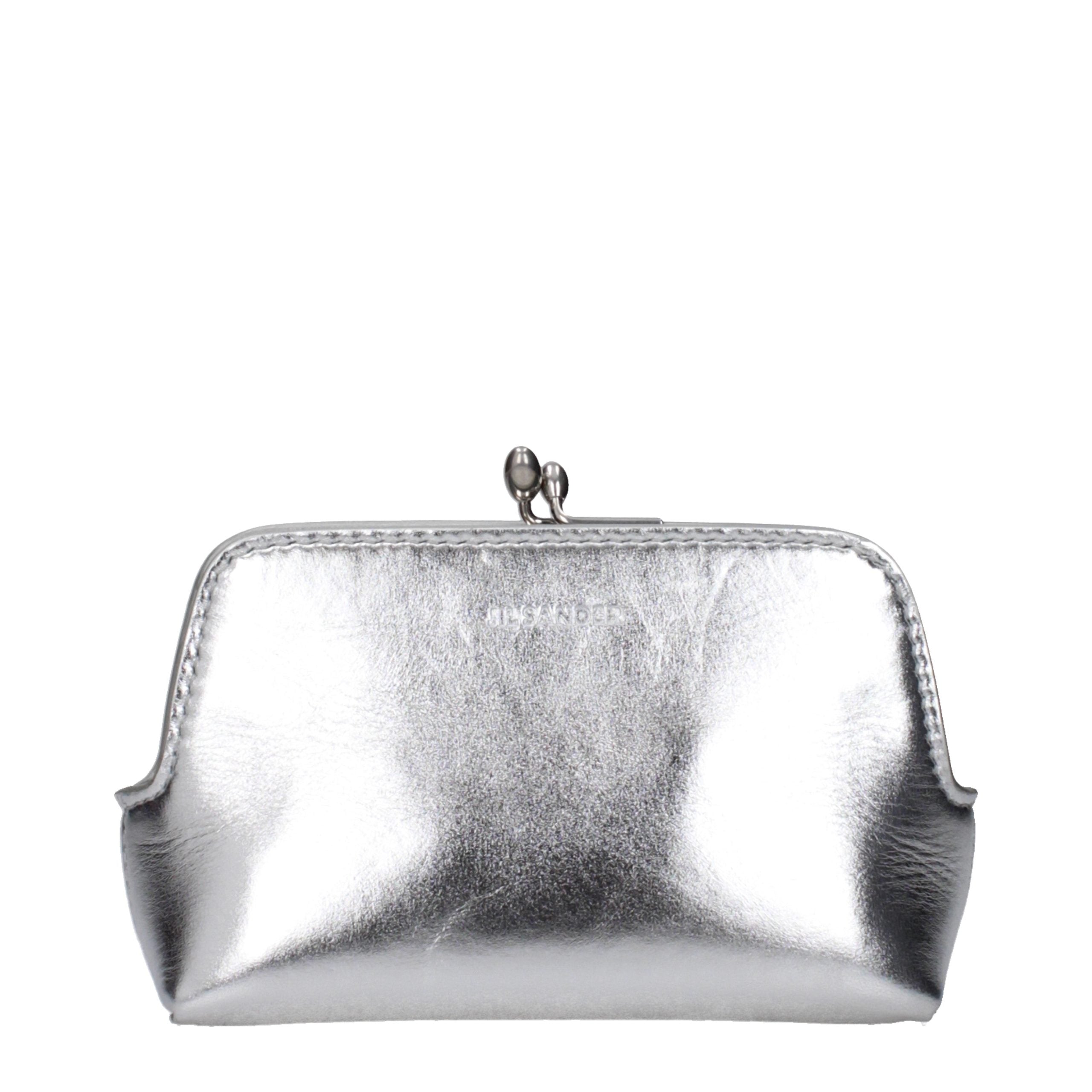 Gray Leather Crossbody Bag