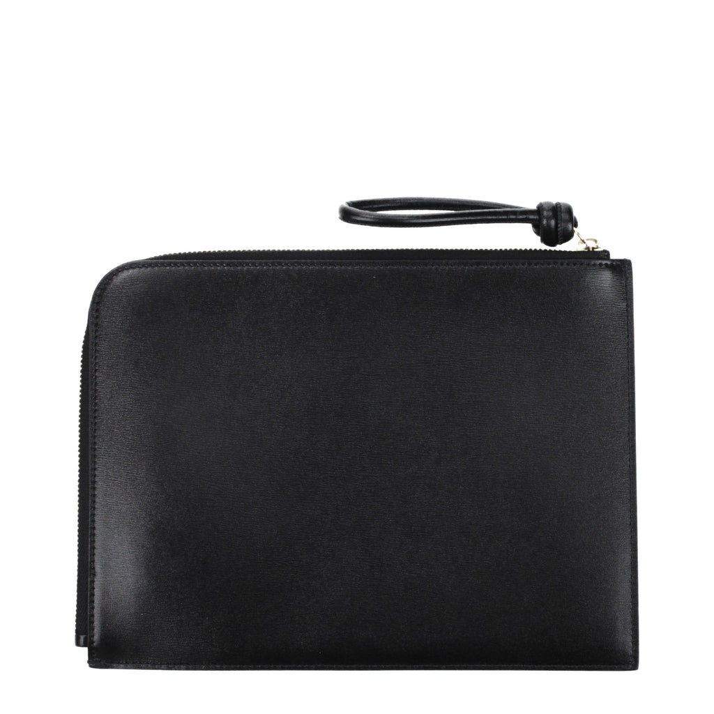 Black Leather Clutch Bag