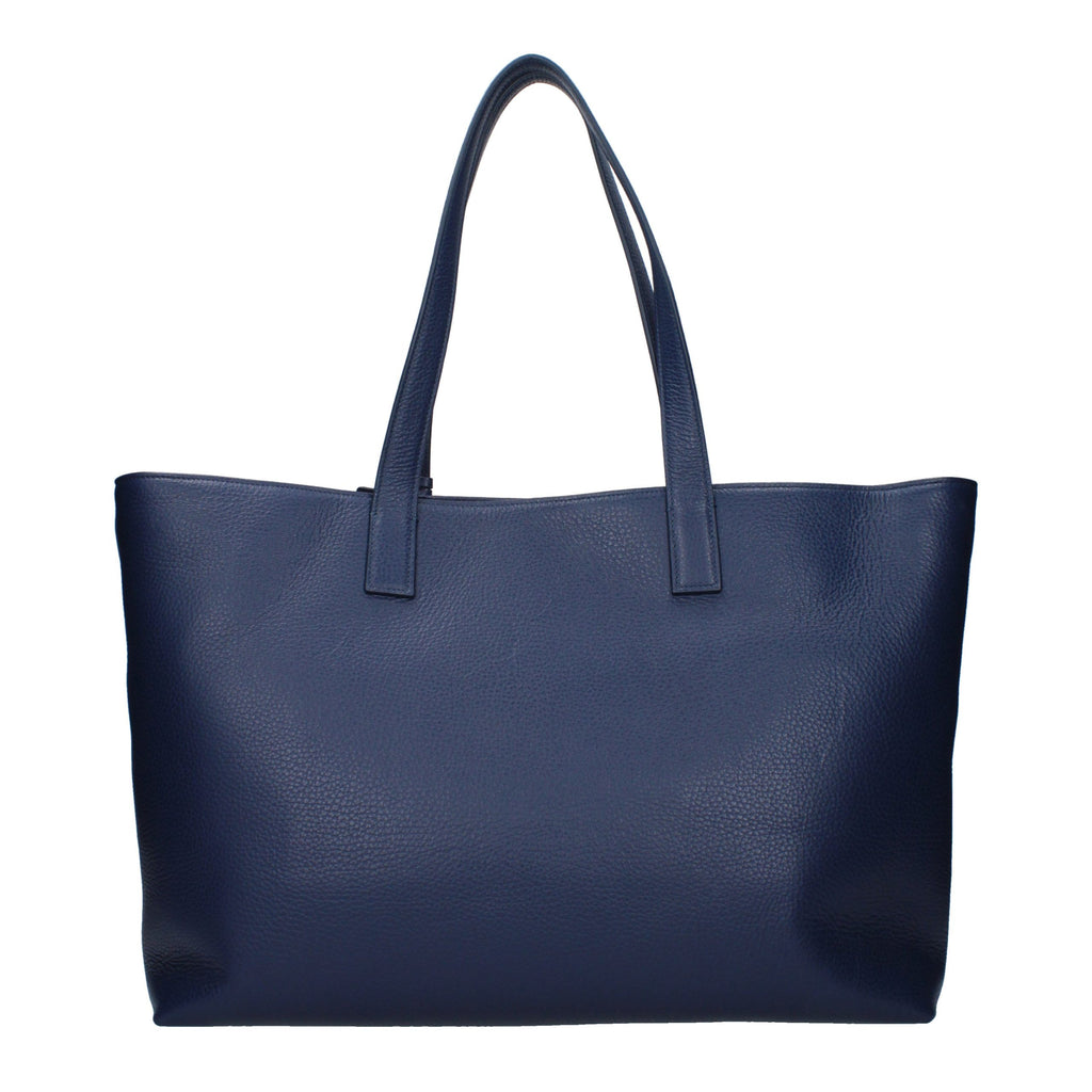 Blue Leather Shoulder Bag
