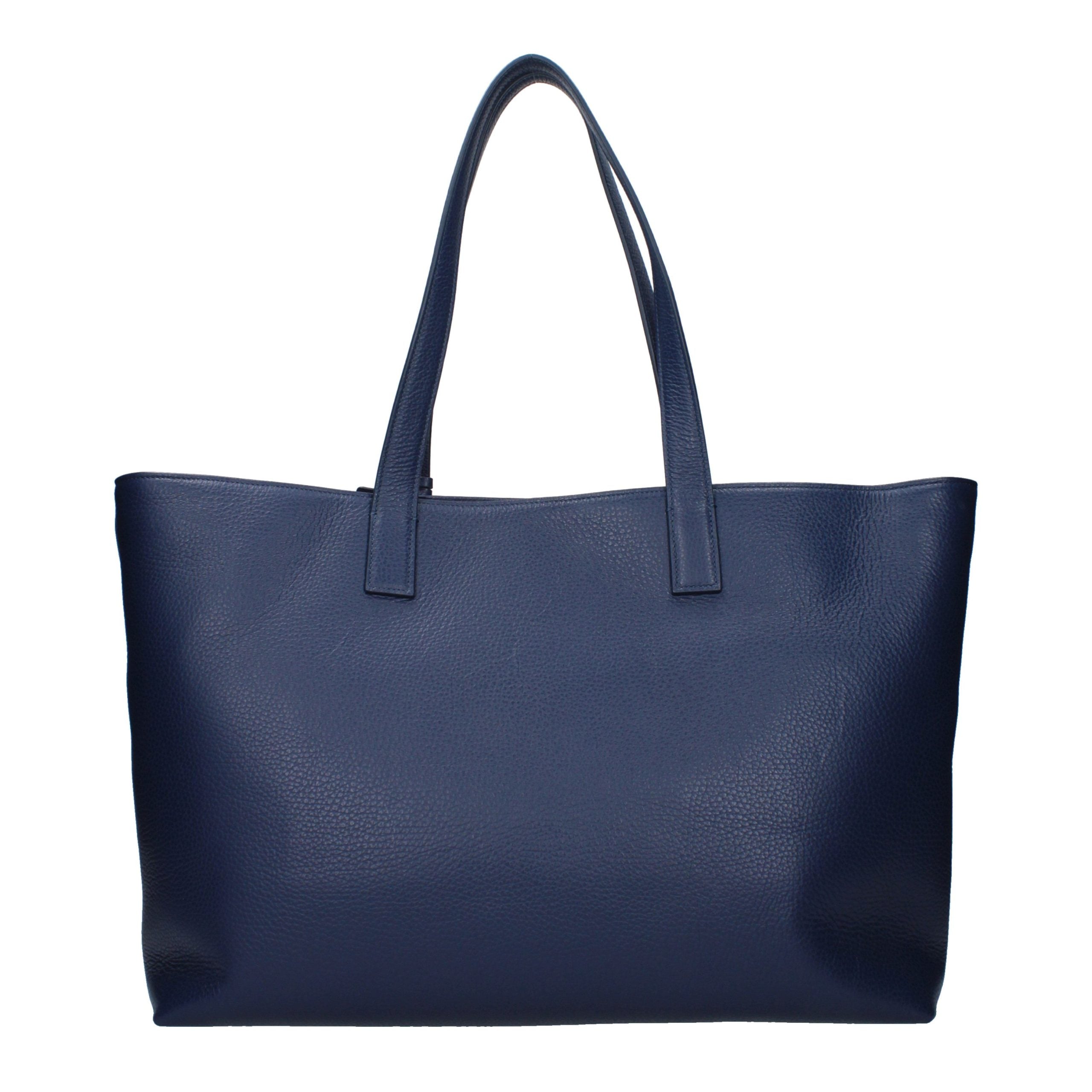 Blue Leather Shoulder Bag