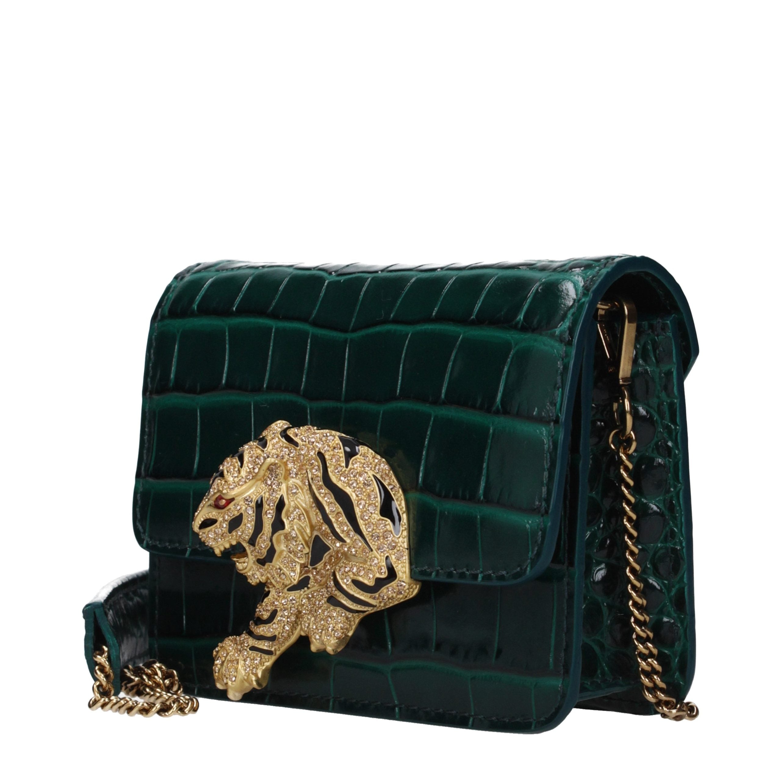 Green Leather Clutch Bag