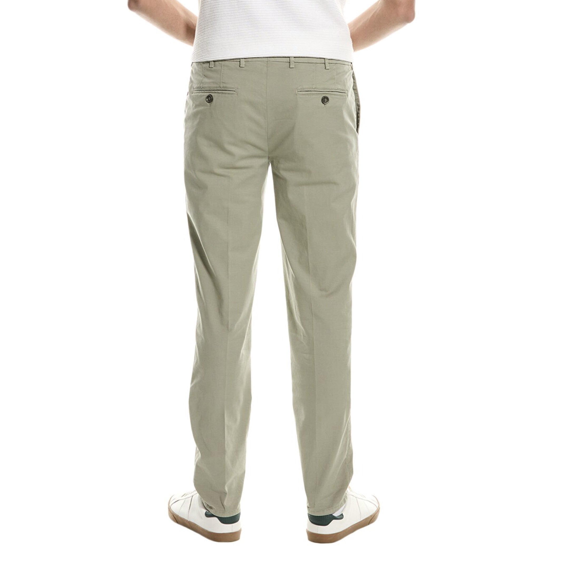 Green Cotton Casual Pants
