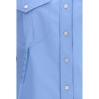 Blue Cotton Dress Shirt