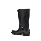 Black Calf Leather Bos Taurus Ankle Boots