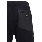 Black Cotton Casual Pants