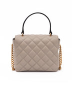 Taupe Quilted Leather Handbag