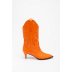 Orange Viscose High Heel Boots