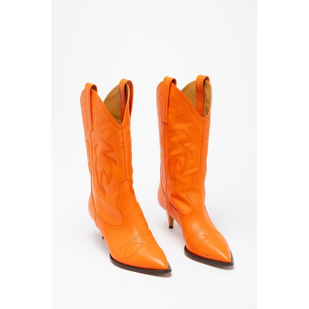 Orange Viscose High Heel Boots