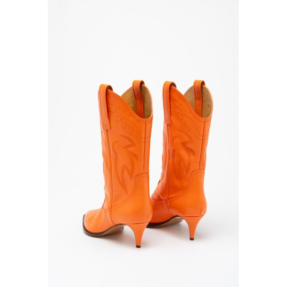 Orange Viscose High Heel Boots