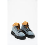 Multicolor Cotton Lace-Up Boots