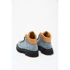 Multicolor Cotton Lace-Up Boots