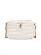 White Leather Avenue Camera Crossbody Bag