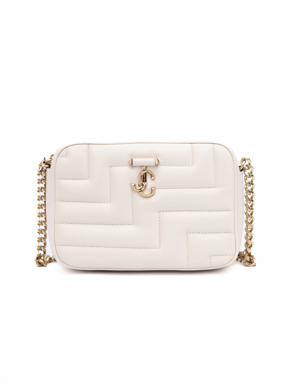 White Leather Avenue Camera Crossbody Bag