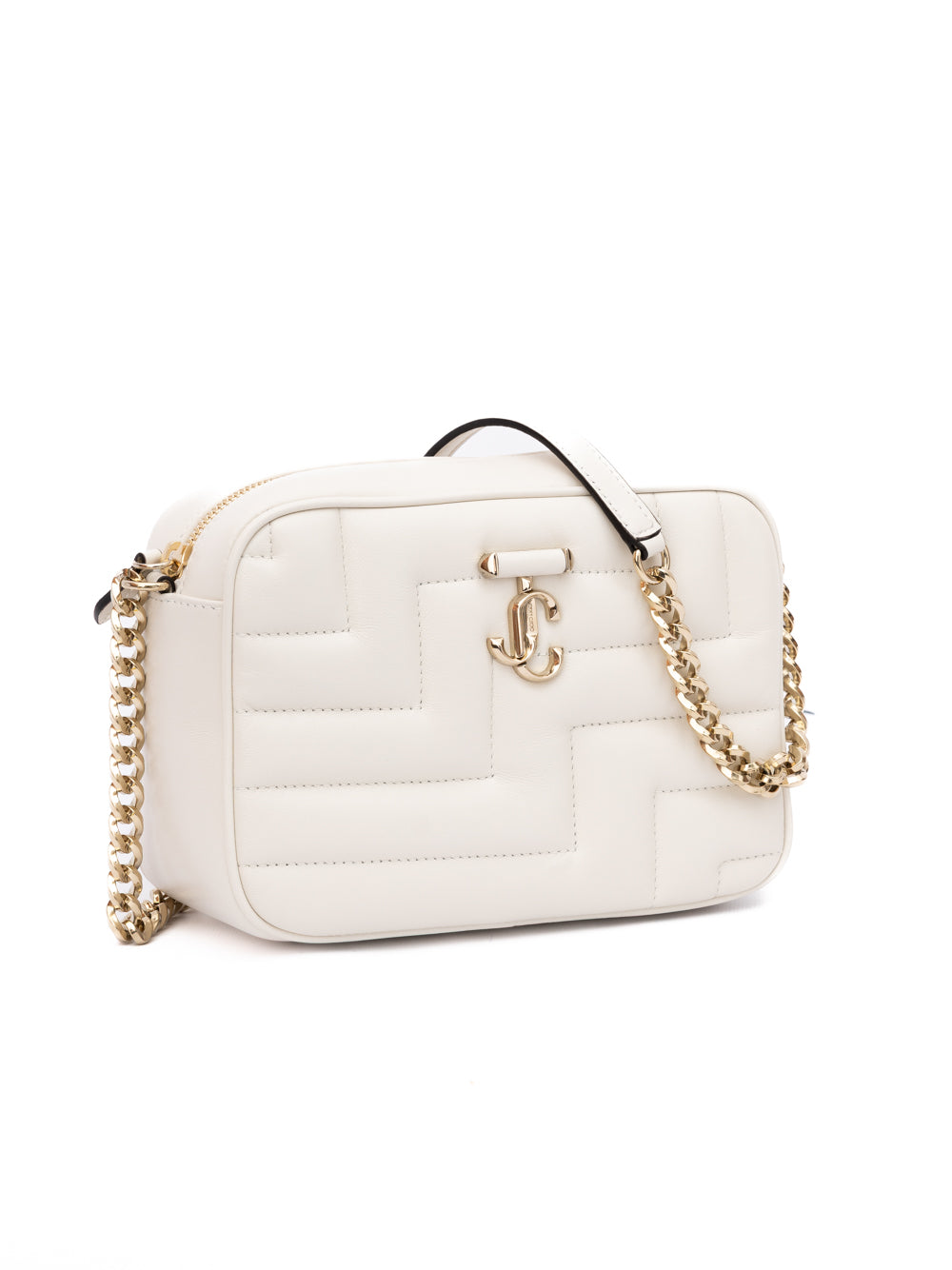 White Leather Avenue Camera Crossbody Bag