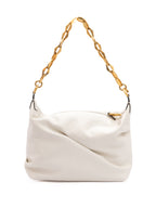 White Diamond Hobo Leather Shoulder Bag