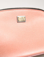 Beige Leather DG Logo Zip Around Hand Purse Pouch Wallet