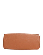 Orange Beige Leather DG Logo Zip Around Hand Purse Wallet