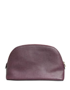 Dark Purple Leather DG Logo Zip Around Hand Purse Wallet