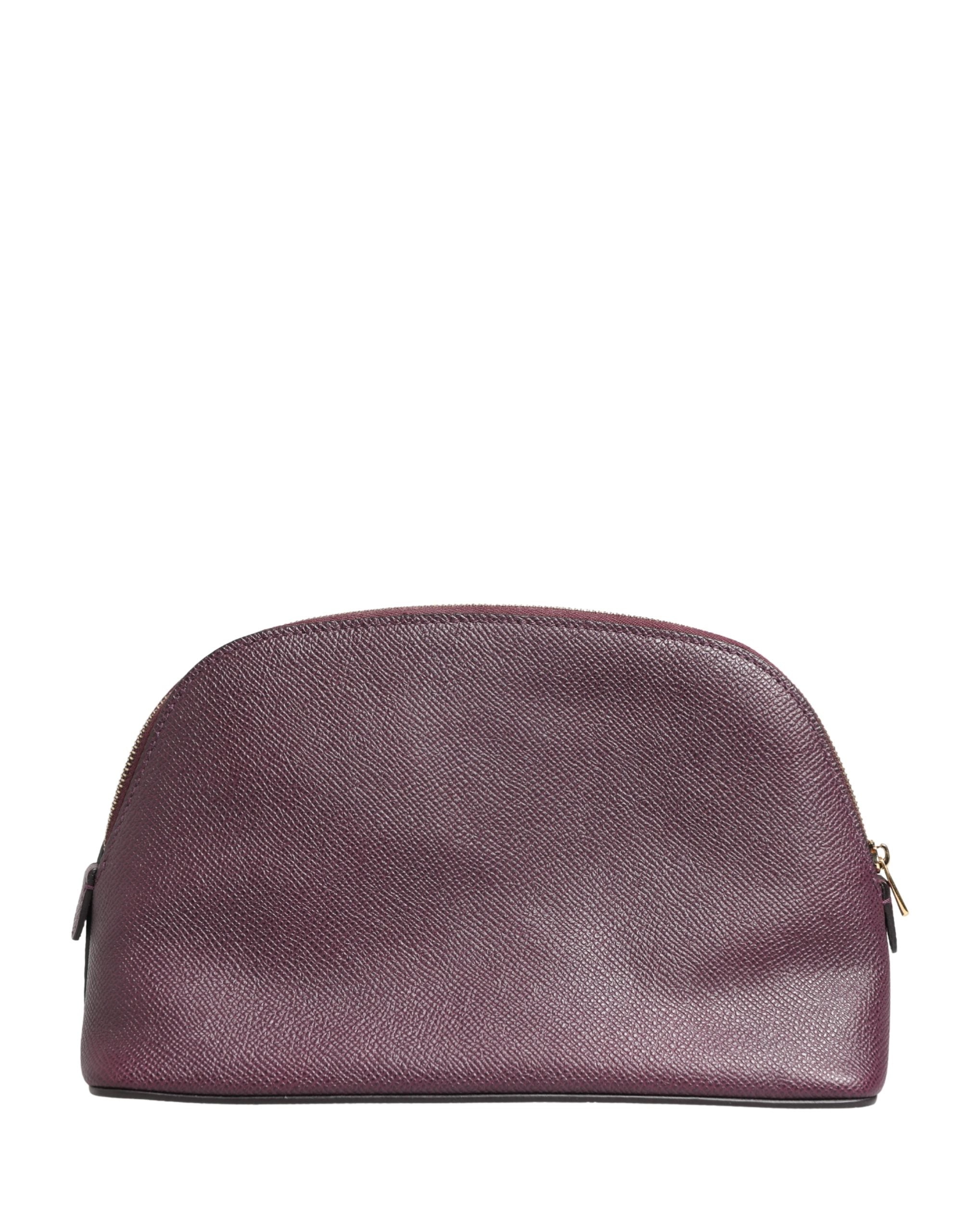 Dark Purple Leather DG Logo Zip Around Hand Purse Wallet