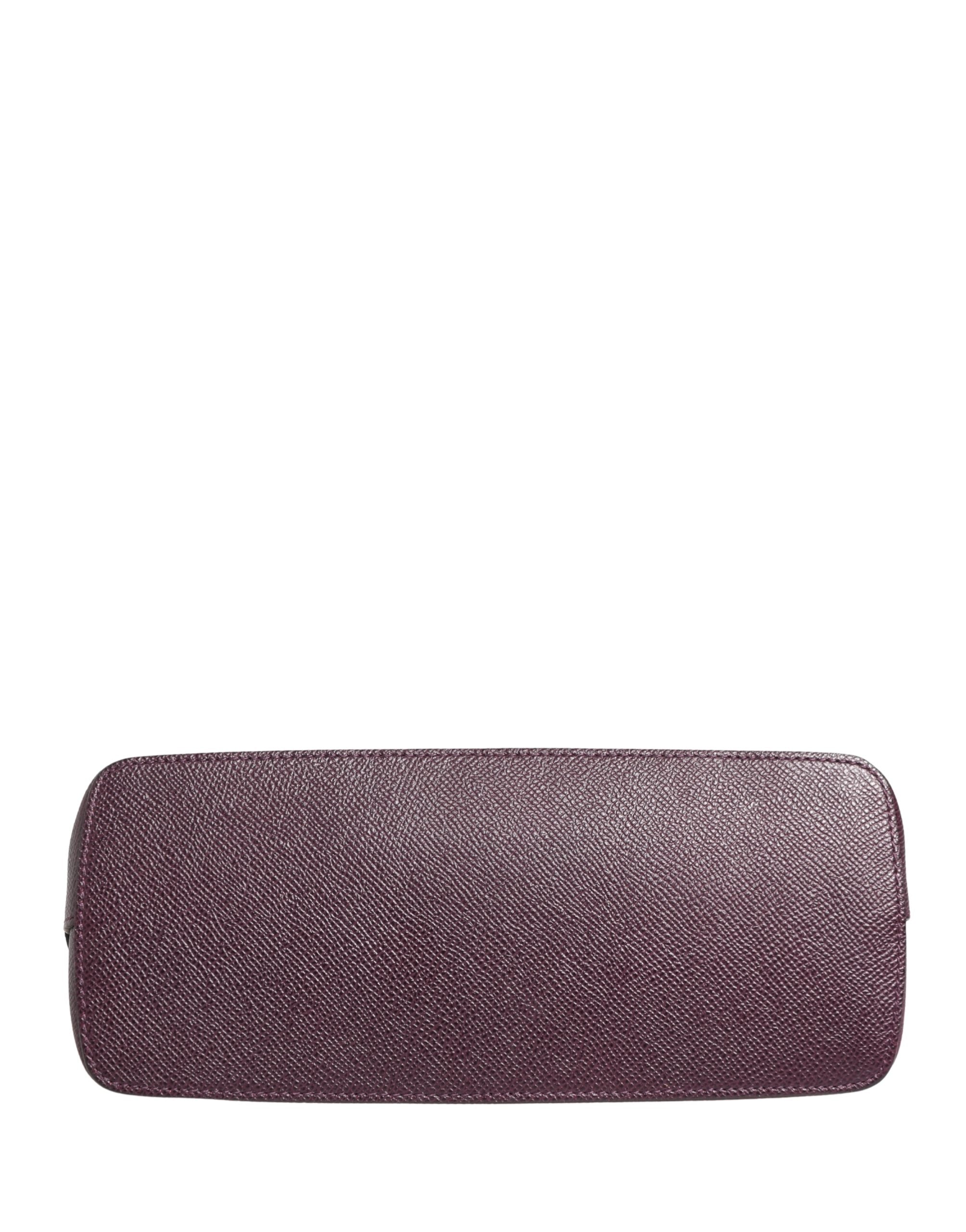 Dark Purple Leather DG Logo Zip Around Hand Purse Wallet