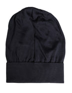 Black Solid Wool Knitted Winter Beanie Cap Hat