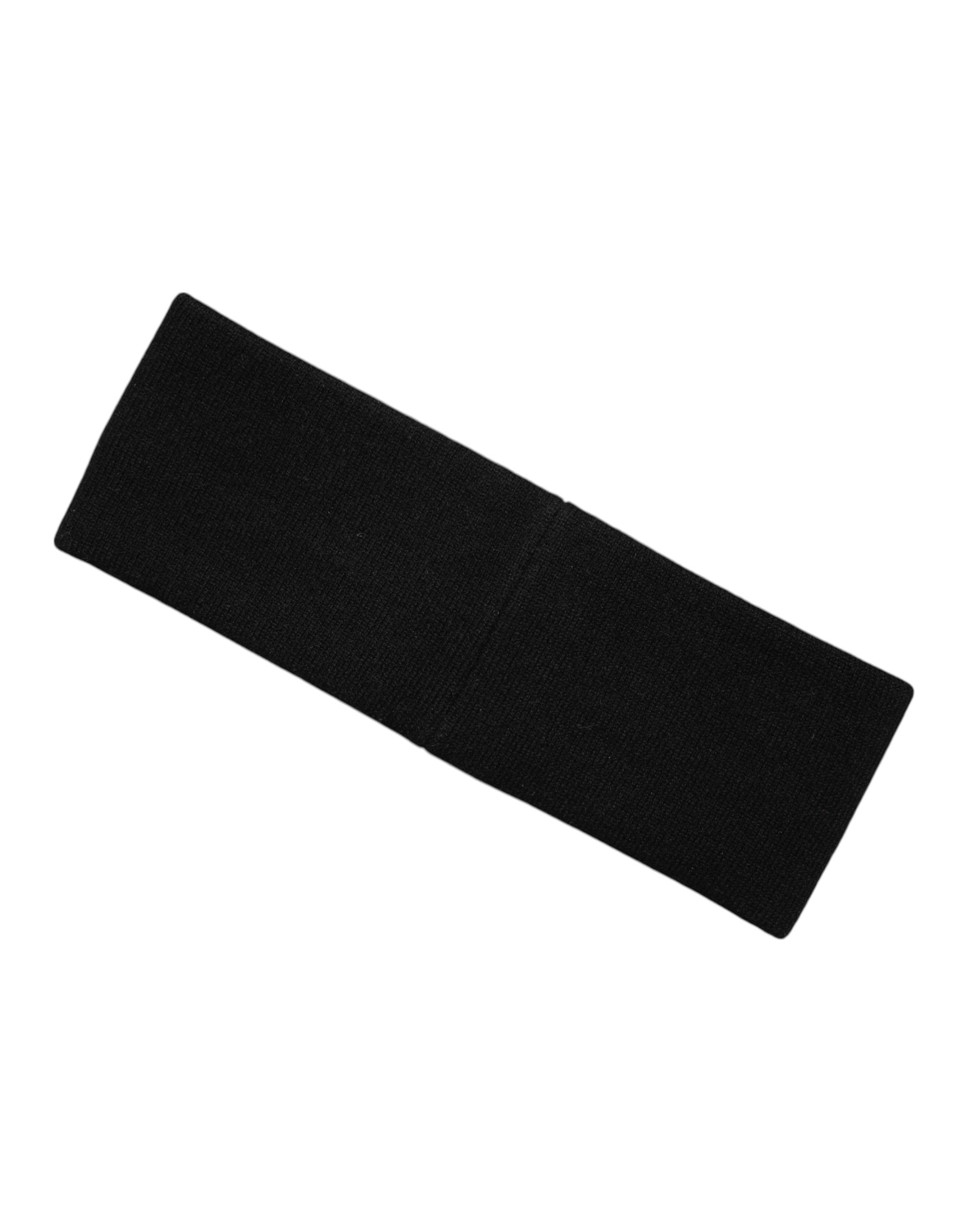 Men Black White Cashmere Logo Head Band Hat