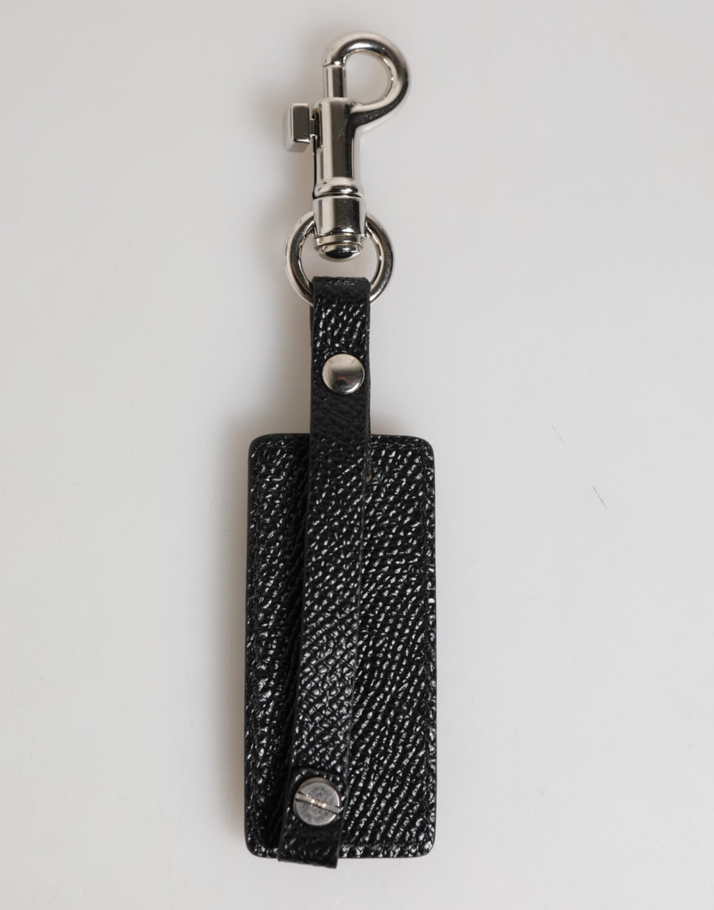 Black DG Logo Leather Silver Metal Keyring Men Keychain