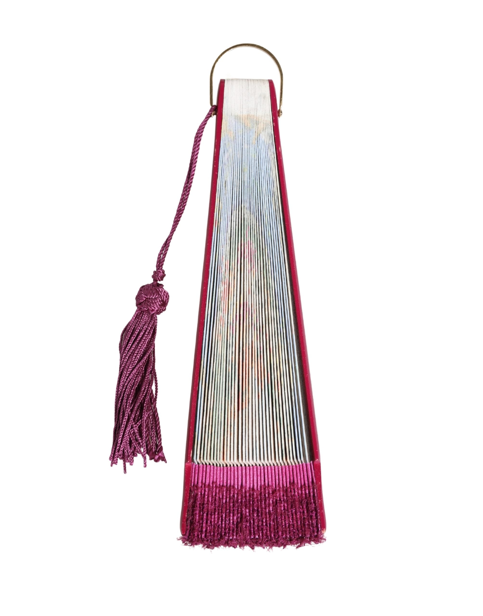 Multicolor Scenery Decorative Folding Tassel Hand Fan