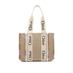 Beige Linen Tote Bag