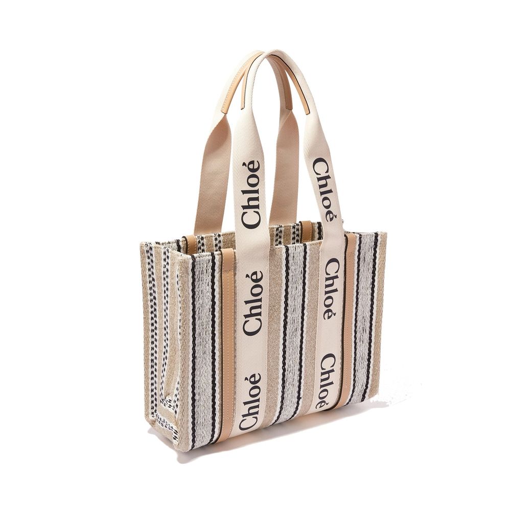 Beige Linen Tote Bag