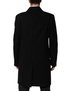 Black Heraldic Patch Single Breasted Blazer Jacket