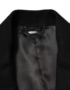 Black Heraldic Patch Single Breasted Blazer Jacket