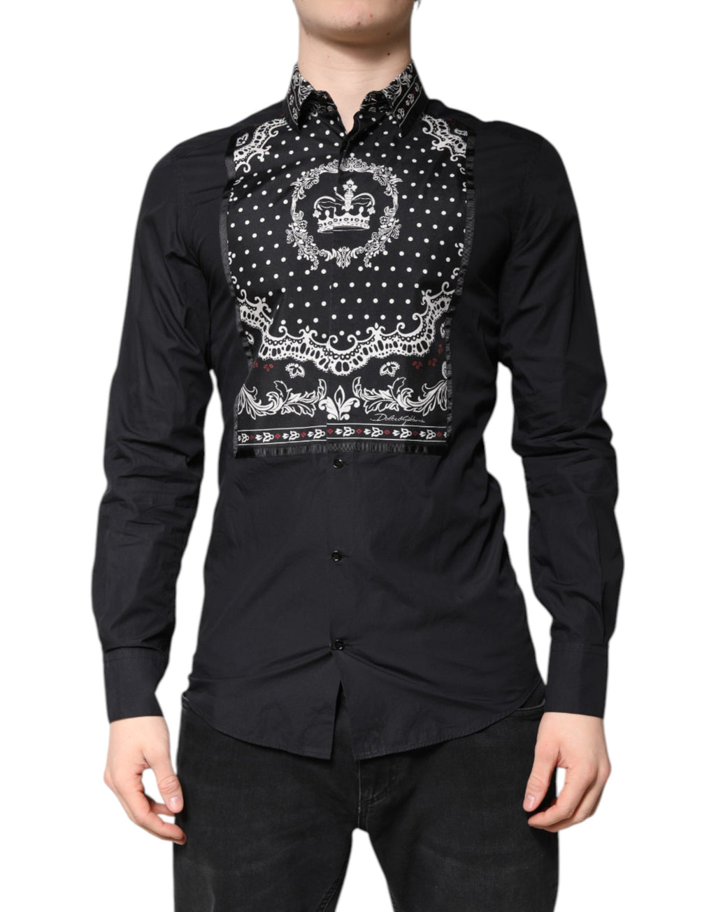 Black White Bandana GOLD Formal Dress Shirt