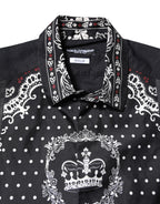 Black White Bandana GOLD Formal Dress Shirt