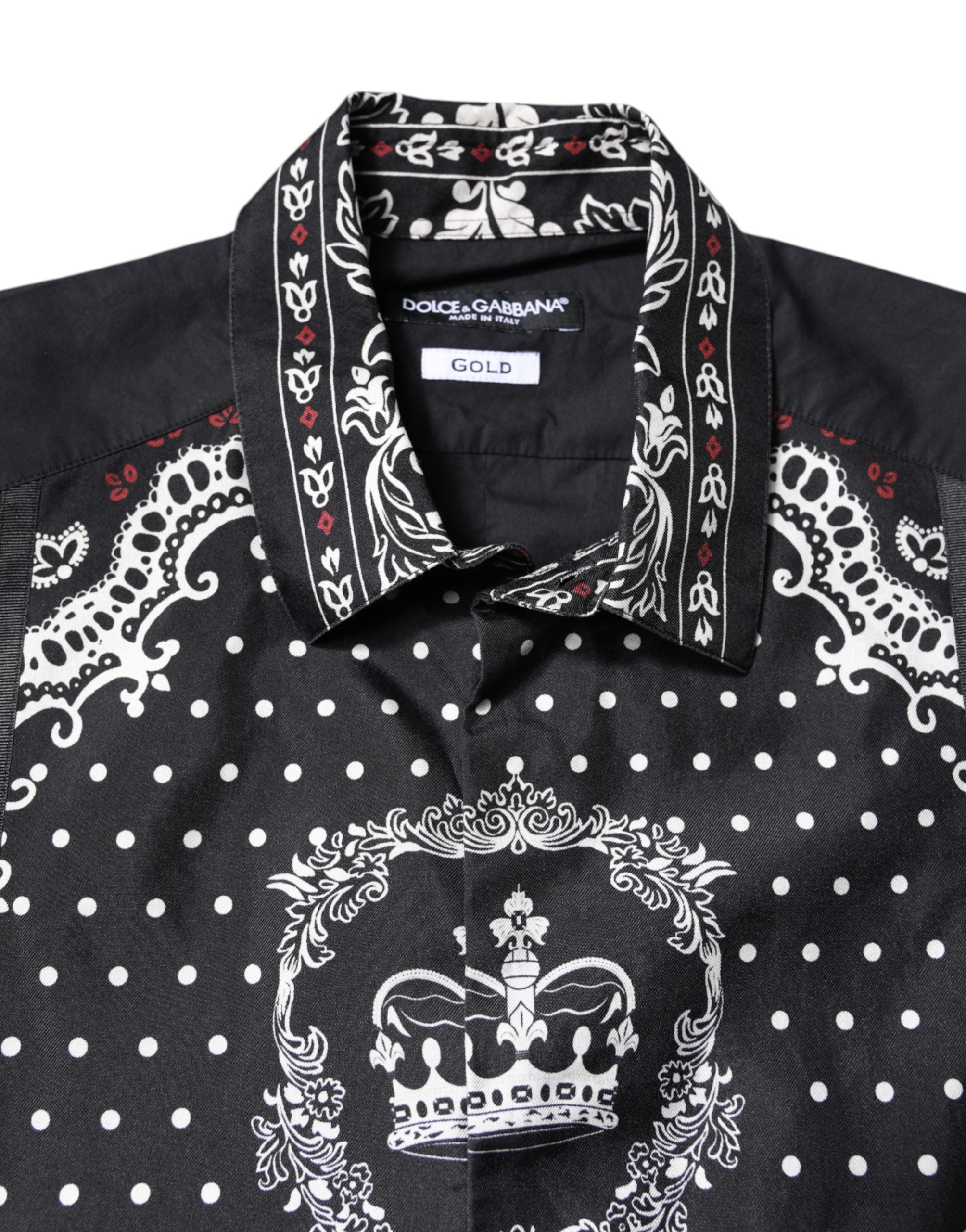 Black White Bandana GOLD Formal Dress Shirt