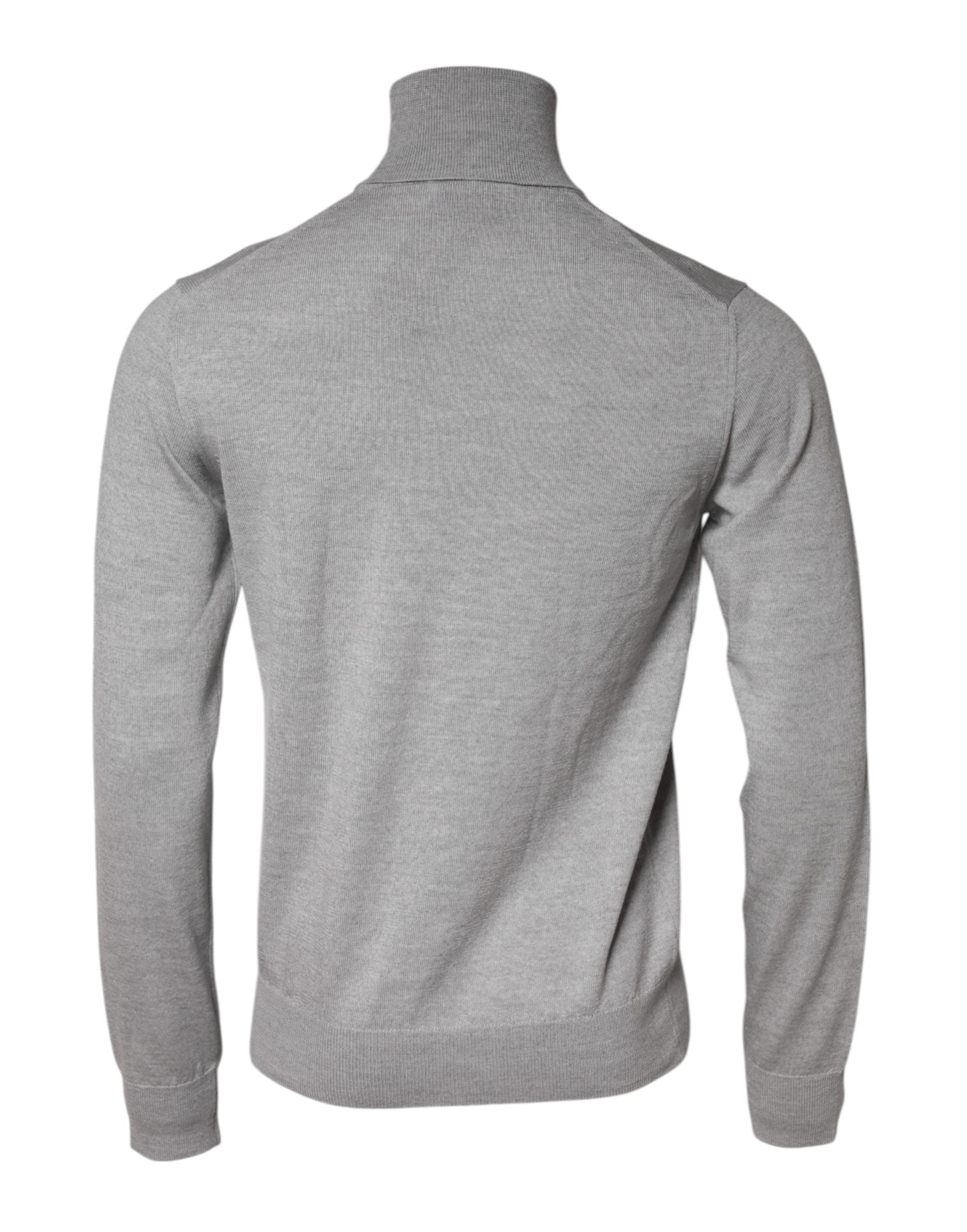 Gray LongSleeve Turtleneck Pullover Sweater
