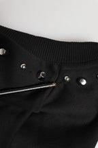 Black Embellished Cotton Sweatshirt Sweater