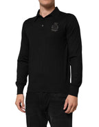 Black Crest Long Sleeve Men Pullover Sweater