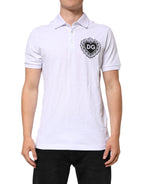 White Cotton DG Logo Heart Men Polo  T-shirt