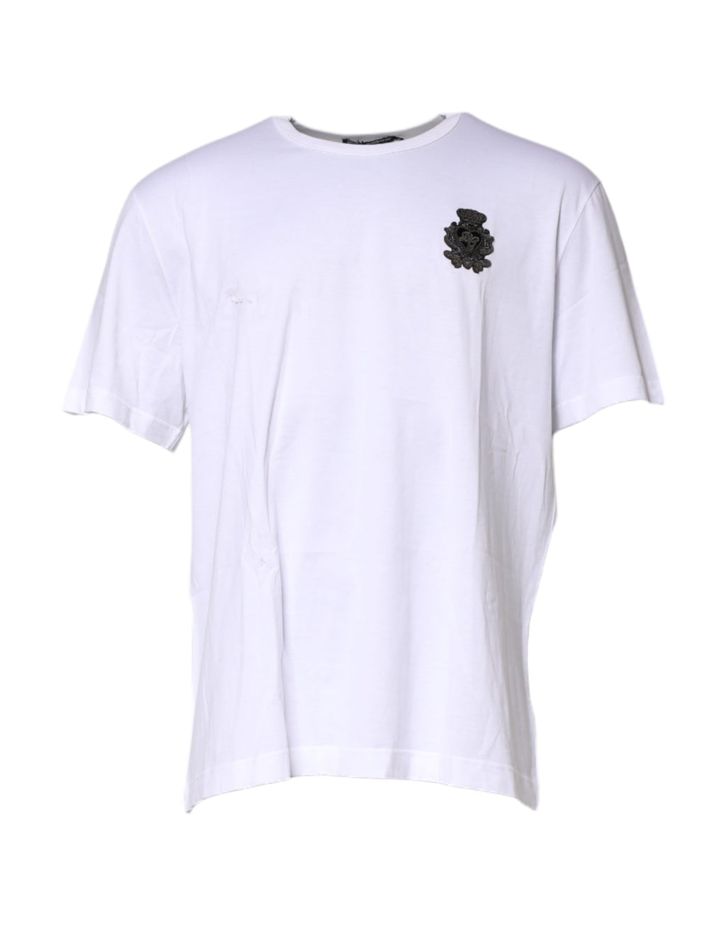 White Cotton Heraldic DG Crest Patch T-shirt