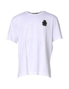 White Cotton Heraldic DG Crest Patch T-shirt
