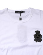 White Cotton Heraldic DG Crest Patch T-shirt