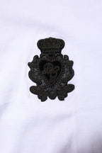 White Cotton Heraldic DG Crest Patch T-shirt